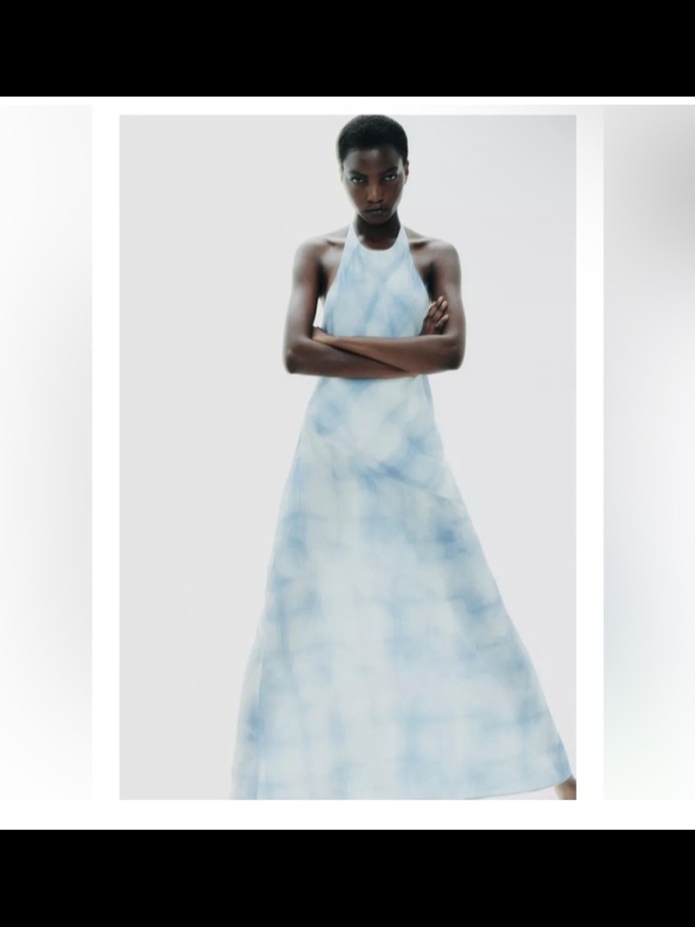 Zara Pale Blue Halter Maxi Dress - Picture 3 of 8